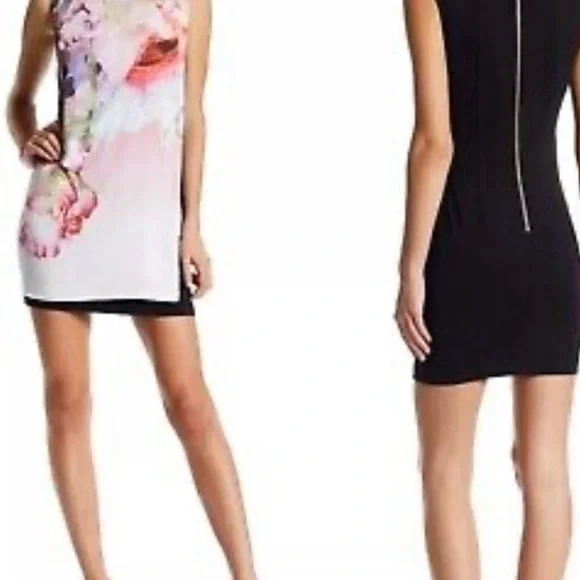 TED BAKER NWOT Pink Floral & Black back with exposed zipper. SIZE:5/6 - Picture 8 of 8